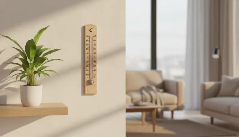 Natürliches Wohnklima: Holz-Zimmerthermometer als Blickfang